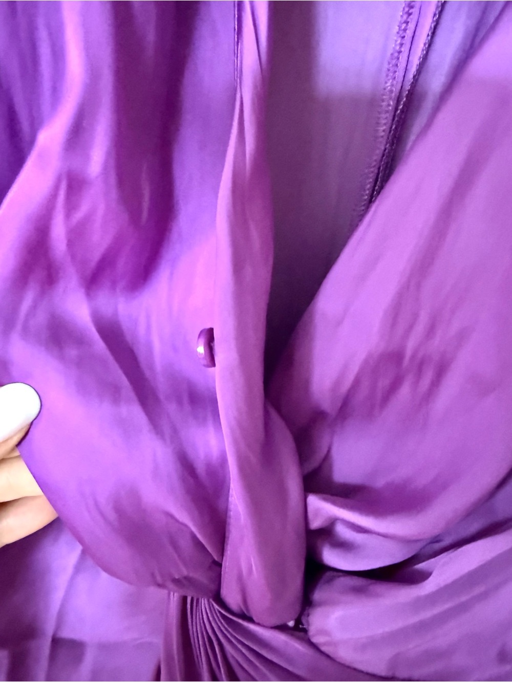 NWOT 💜 Zadig&Voltaire Purple Twist-Front V-Neck satin midi dress size S - Picture 8 of 15